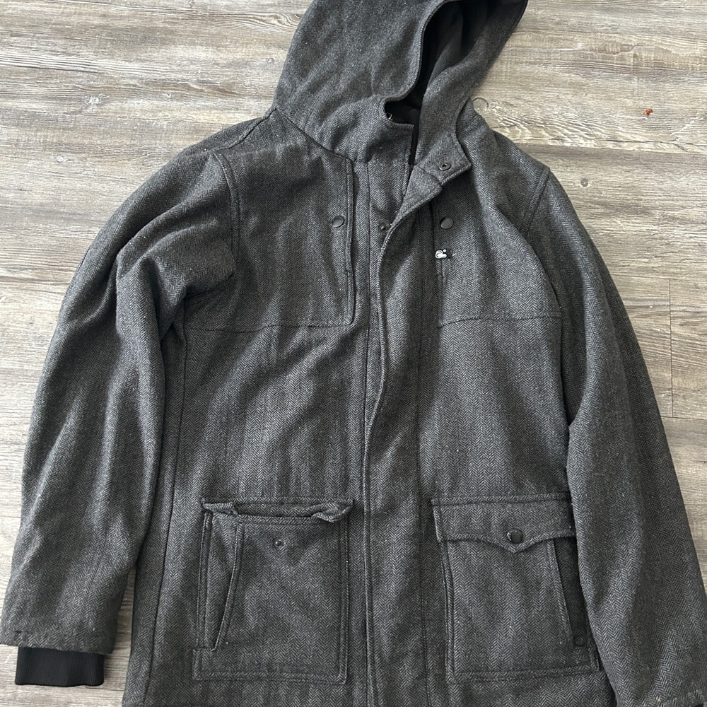 Men's Dark Gray Hooded Jacket